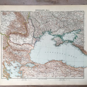 1906 Große Russland-Karte, antiker Originaldruck