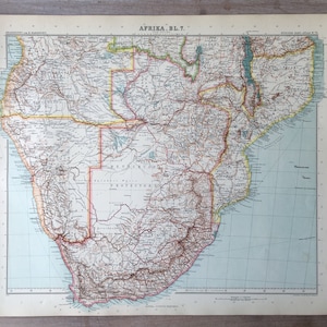1906 Large Africa map, Antique original print