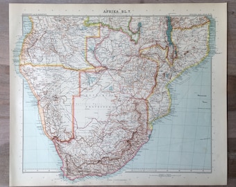 1906 Large Africa map, Antique original print