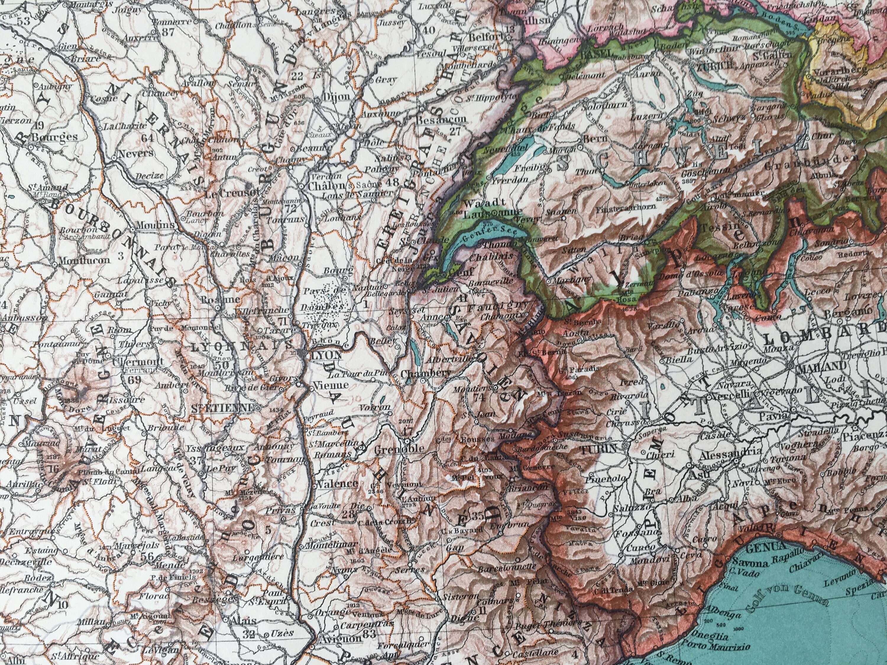 [1900年]フランス 古地図17枚セット/アンティーク雑貨 紙物 雰囲気◎/ 1900年地図 1900年 フランス 古地図17枚セット アンティーク雑貨 1907