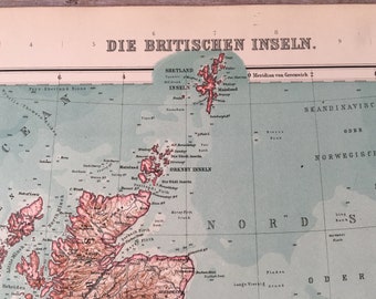 1906 年のイギリス諸島のアンティーク地図、グレート ブリテンおよび