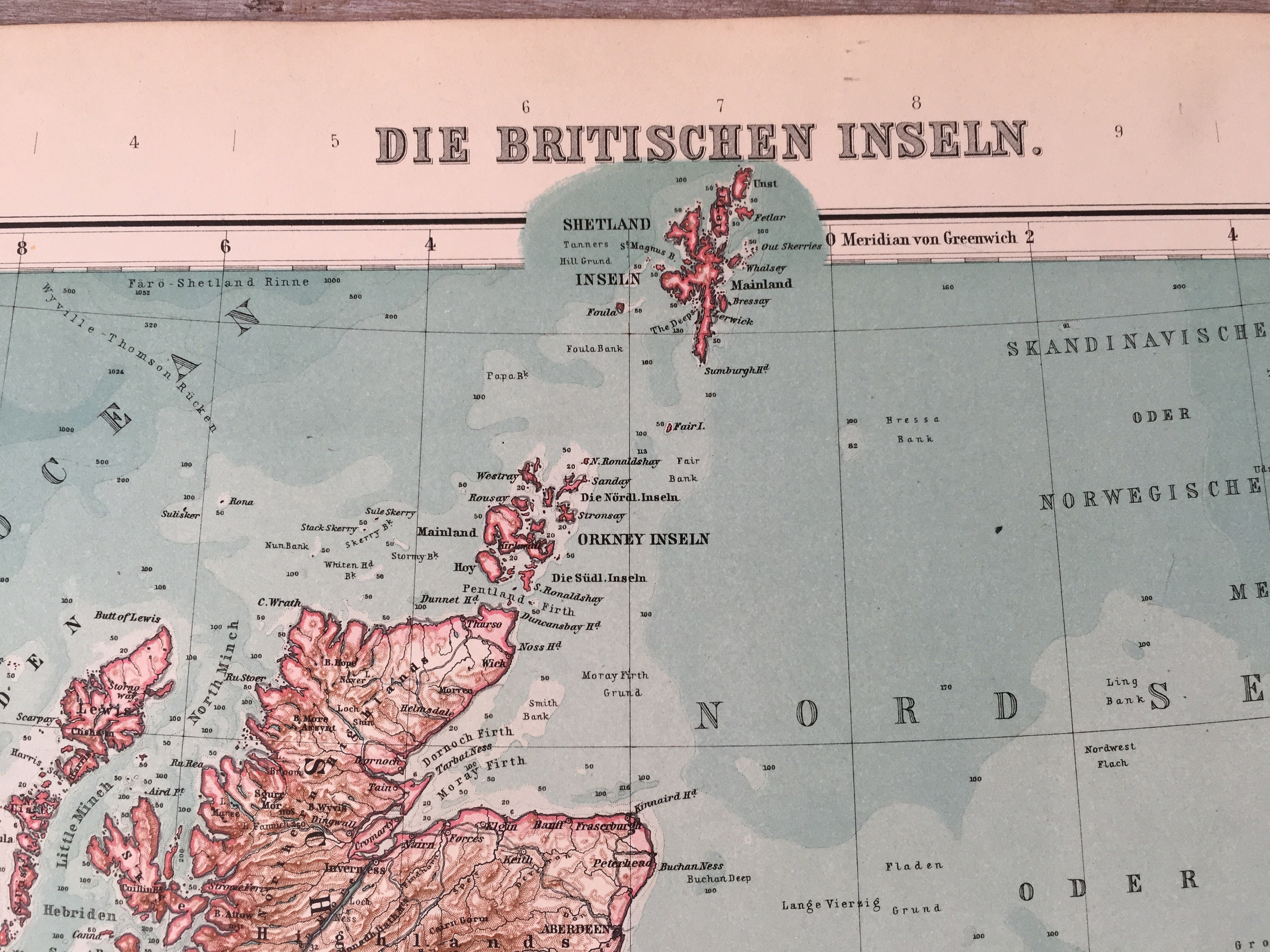 1906 年のイギリス諸島のアンティーク地図、グレート ブリテンおよび