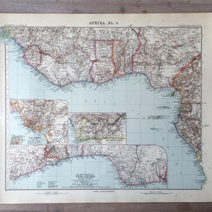 1906 Large Africa map, Antique original print