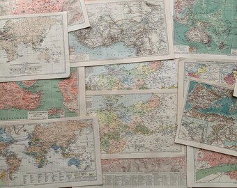ca. 1895 MEGA-Set von 166 Kartenlithografien Weltkarte Städte Politische Geologische Physische Naturressourcen Höhen