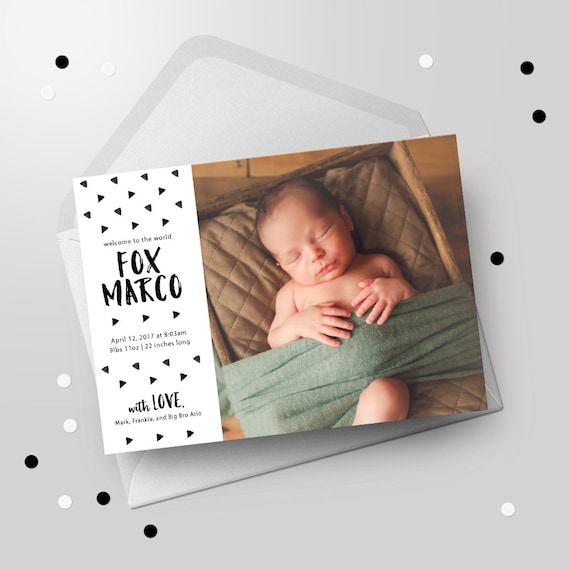 modern birth announcement