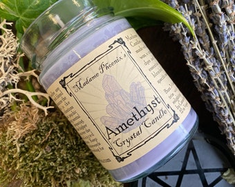 Crystal Magic Amethyst Spell Candle