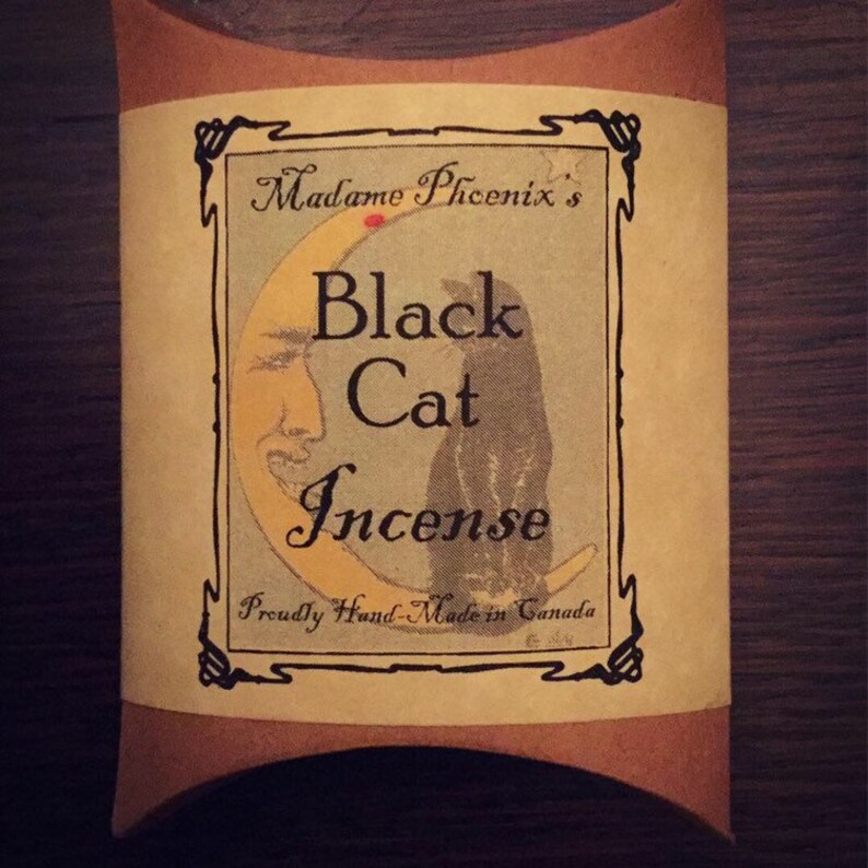 Black Cat Lucky Magical Incense Blend Etsy