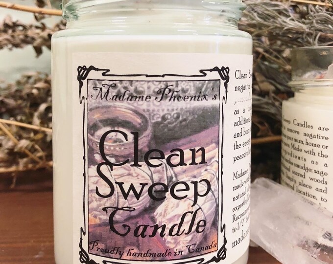 Clean Sweep Smudging Spiritual Cleansing Spell Candle Etsy