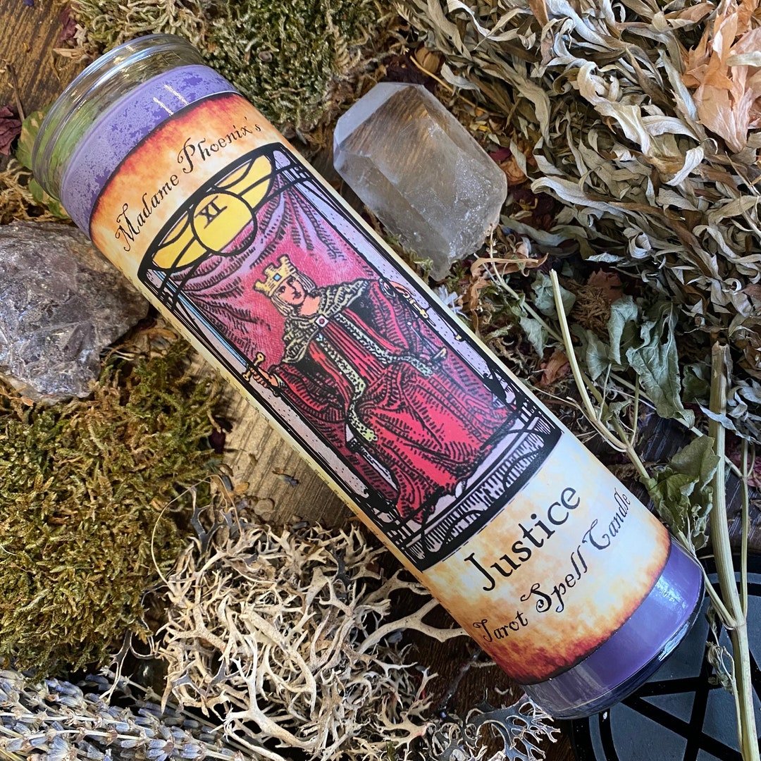 Tarot Magic Justice Card Spell Candle - Etsy