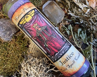 Tarot Magic Justice Card Spell Candle