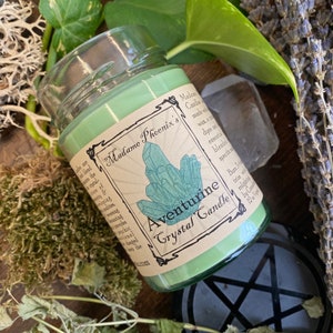 Crystal Magic Aventurine Spell Candle