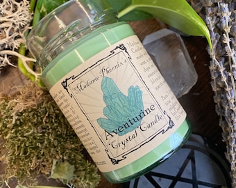 Crystal Magic Aventurine Spell Candle