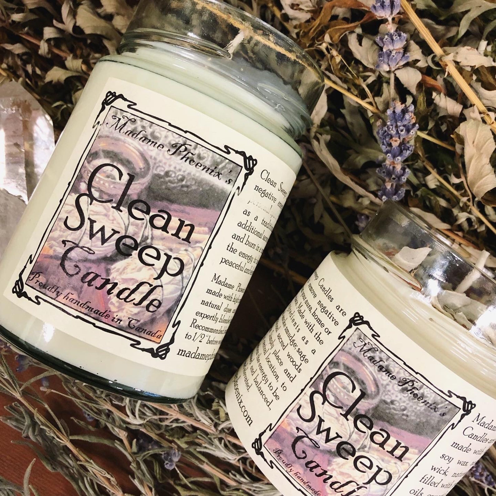 Clean Sweep Smudging Spiritual Cleansing Spell Candle Etsy