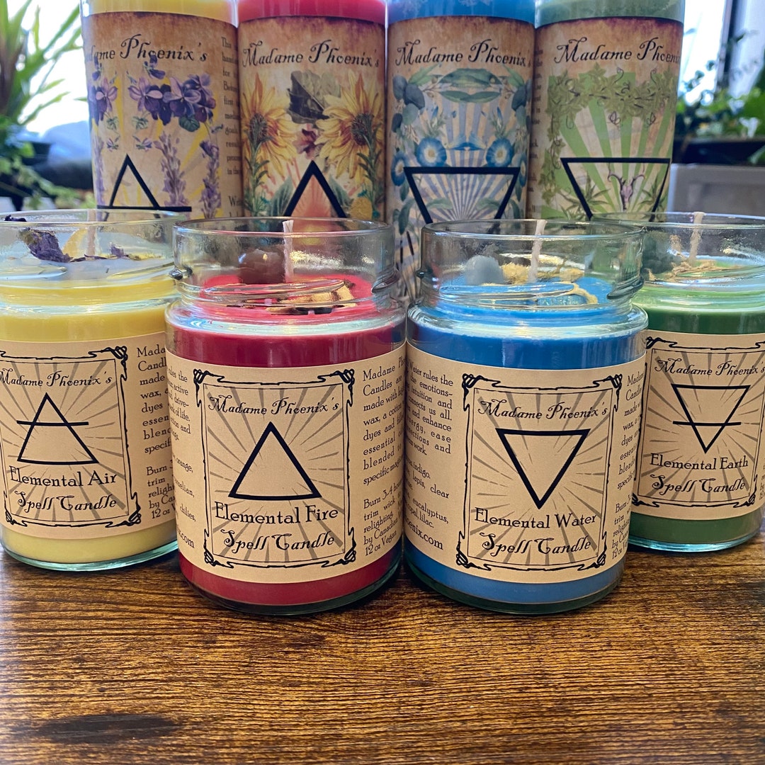 FULL SET Elemental Magic Altar Spell Candles - Etsy