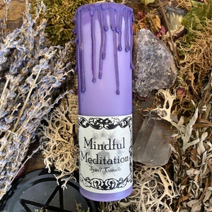 Mindful Meditation Tall Pillar Candle