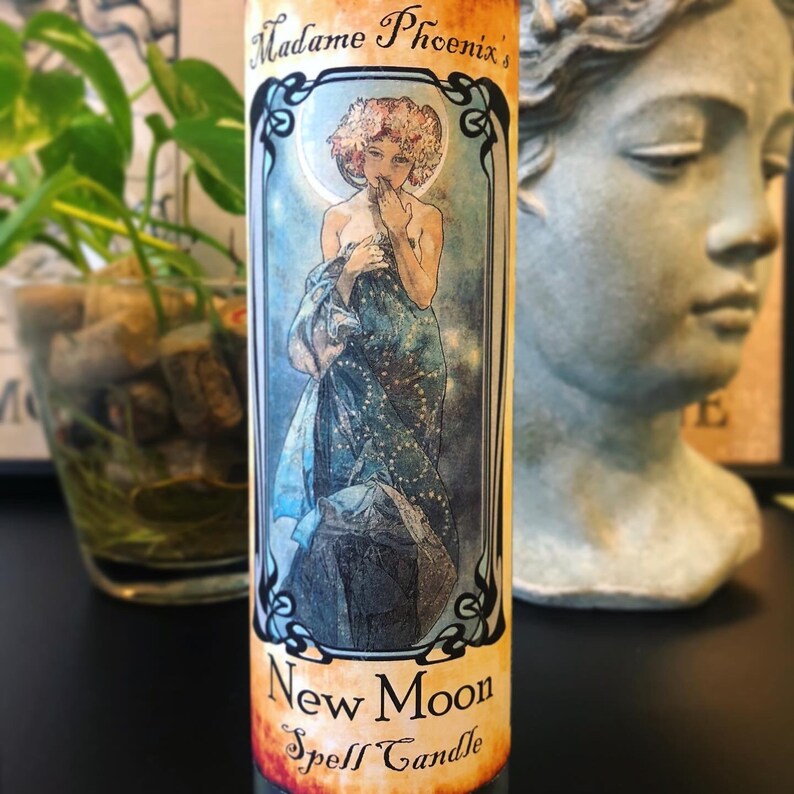 New Moon Ritual Candle Etsy