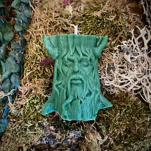 Tree Spirit Green Man Wicca Altar Candle