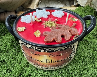 Solstice Blessing Winter Ritual Cauldron Candle