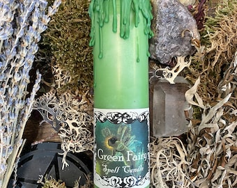 Green Fairy Absinthe Tall Pillar Candle