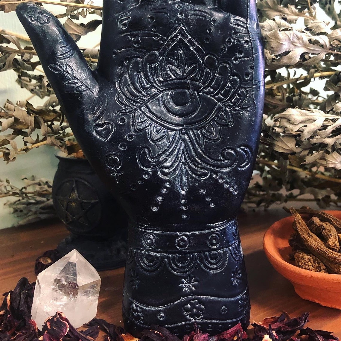 Hand Candle Evil eye protection hand of glory Etsy