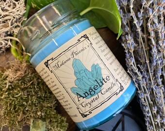 Crystal Magic Angelite Spell Candle