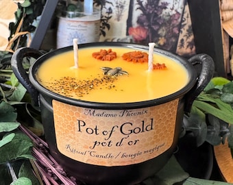 Pot of Gold Abundance & Prosperity Cauldron Candle