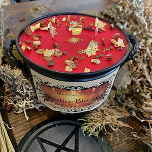 Solstice Blessing Winter Ritual Cauldron Candle