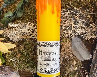 Harvest Blessing Manifestation Tall Pillar Candle