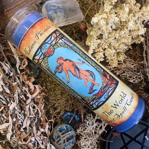 Tarot Magic The World Card Spell Candle