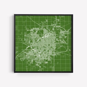 PLAN DE LA VILLE DE LUBBOCK - art mural minimaliste, affiche design moderne en quadrillage de la ville, Texas, États-Unis, décoration intemporelle, art mural classique, carte carrée