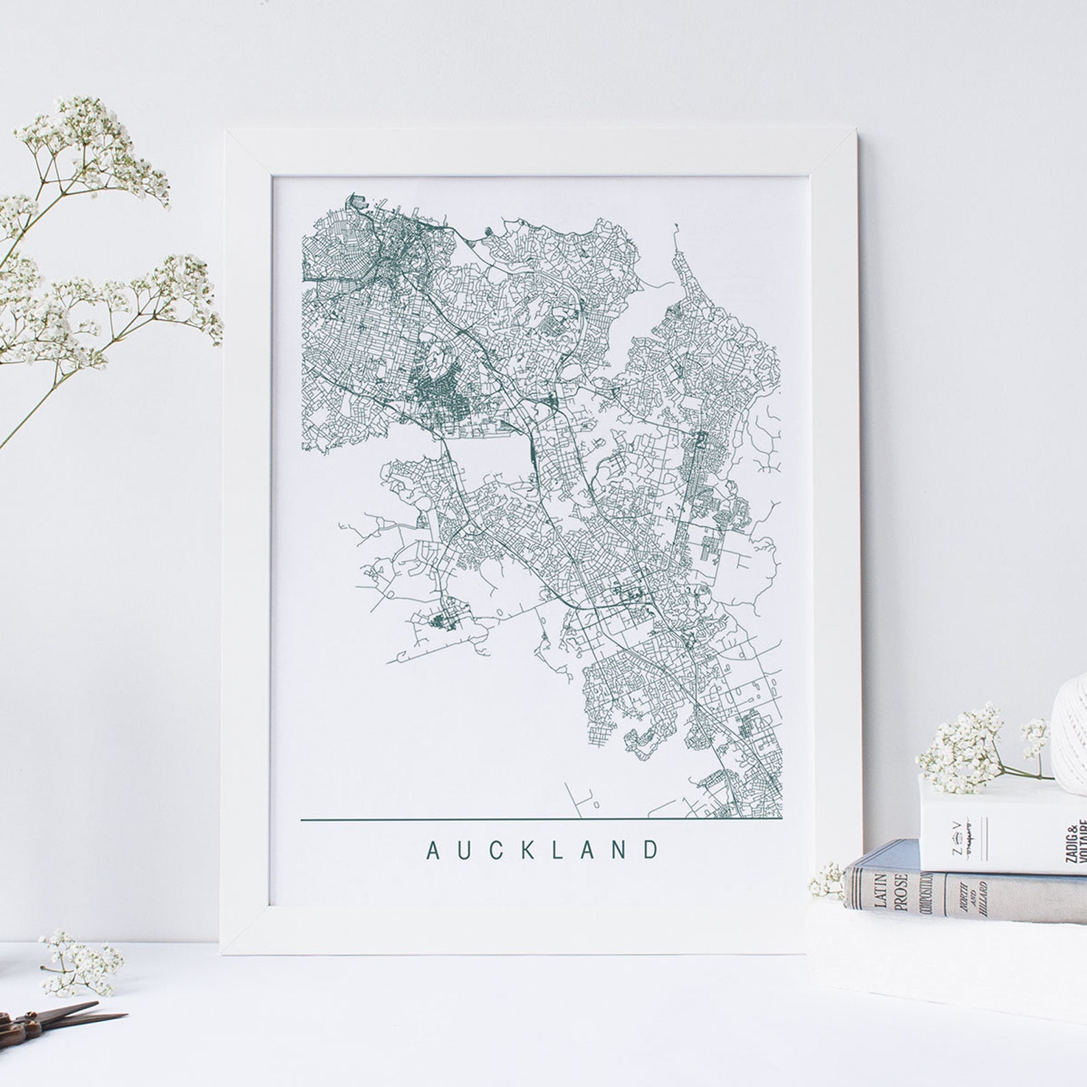AUCKLAND MAP High Quality Giclee Print Minimalist Auckland Etsy