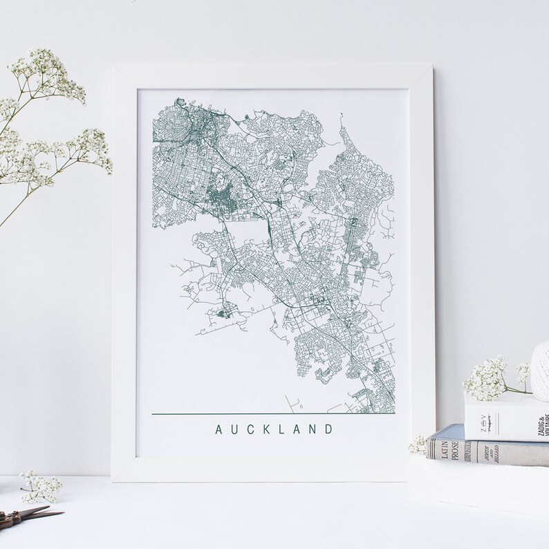 AUCKLAND MAP High Quality Giclee Print Minimalist Auckland Etsy