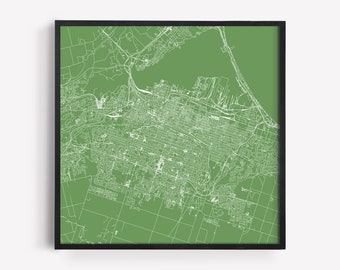 HAMILTON CITY MAP Fine Art Map Poster - Modern Ontario Canada Print Minimalist City Poster Urban City Grid Art Quality Giclee Print