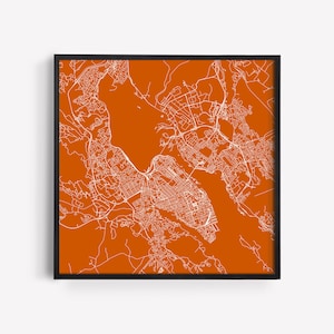 HALIFAX CITY PLAN Fine Art Karte Poster - Moderne Nova Scotia Kanada Druck Minimalistische Stadt Poster Urbane Stadt Gitter Kunst Qualität Giclée-Druck