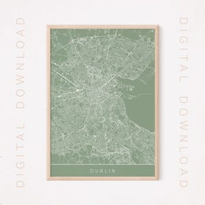 DUBLIN CITY PLAN Kunstdruck, digitaler Download, Line Art Stadt Karte, Dublin Irland Karte Kunst minimalistischer Kunstdruck Stadtplan