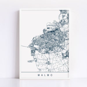 MALMO MAP - High Quality Giclee Print, Minimalist Malmo Art Print, Customizable City Map, Modern Map Art