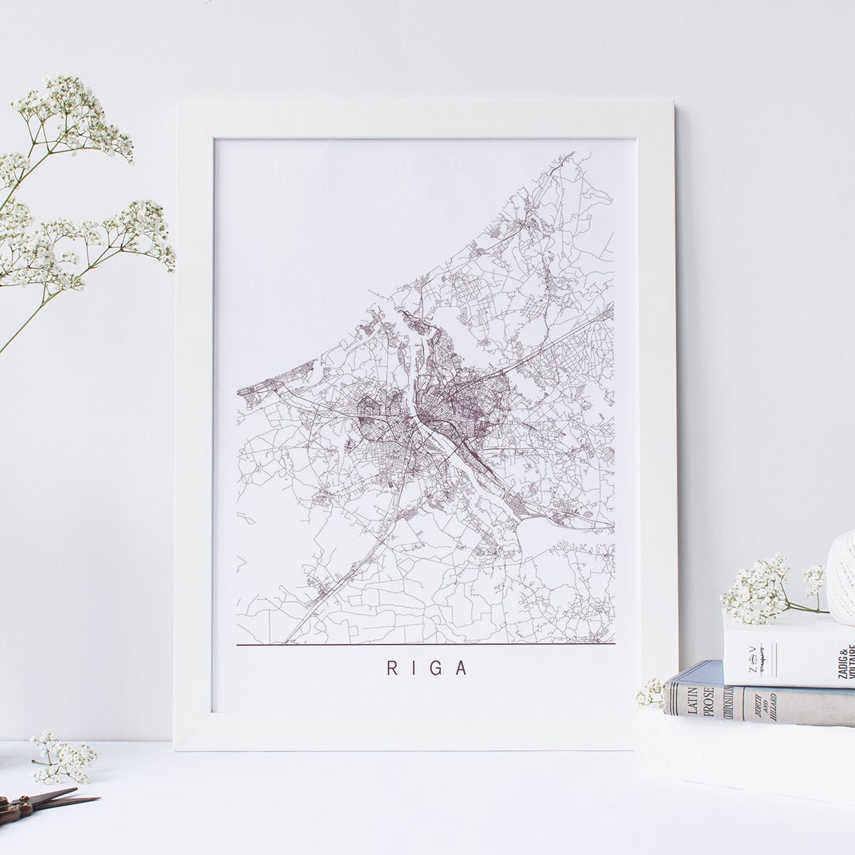 RIGA MAP Minimalist Riga Art Print Customizable City Map - Etsy Canada