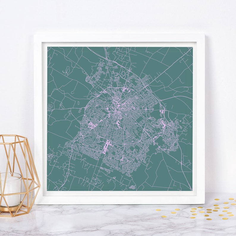 LEXINGTON MAP PRINT Customizable Colors Lexington Wall Etsy
