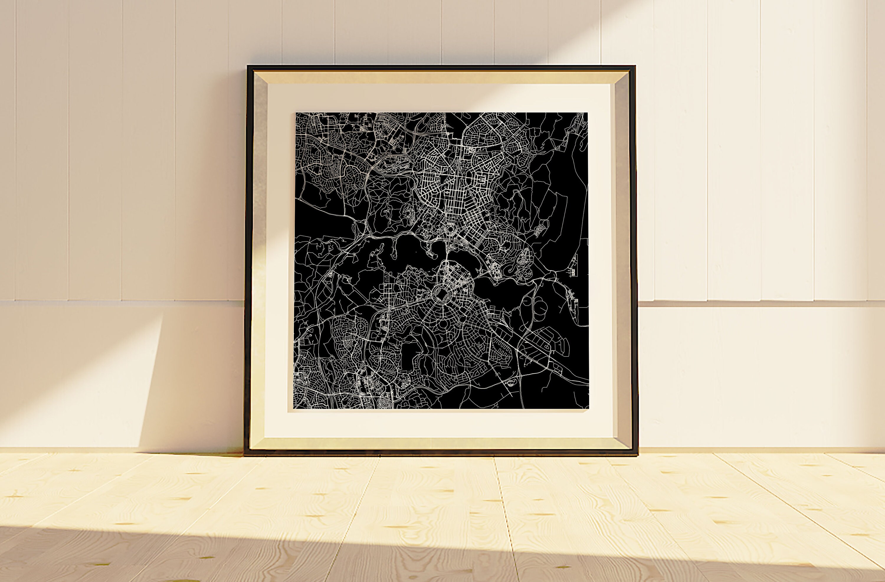 CANBERRA Australia CITY MAP Line Art City Map Road Map of Canberra Map ...