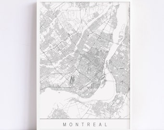 MONTREAL POSTER - Many Sizes & Colours -Professional Quality - City Map, Montreal Map