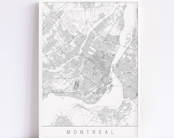 MONTREAL POSTER - Many Sizes & Colours -Professional Quality - City Map, Montreal Map