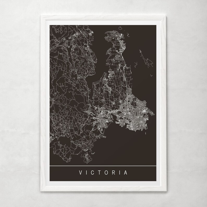 VICTORIA BC MAP Print victoria Map Art High Quality Giclee Etsy