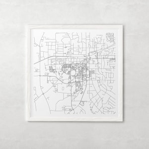 AUBURN - PLAN DE LA VILLE - affiche de carte fine art - impression carte Auburn plan de la ville minimaliste, décoration intemporelle, art mural classique, carte carrée