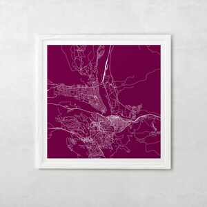 KAMLOOPS City Map Fine Art Karte Poster - Modern British Columbia BC Kanada Druck Minimalistisches Stadt Poster Urban Grid Art Qualität Giclée-Druck