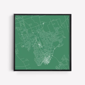 CHARLOTTETOWN Prince Edward Island CITY PLAN Poster Linie Art Stadtplan Charlottetown P.E.I. City Map Wandkunst City Grid Poster Ribba