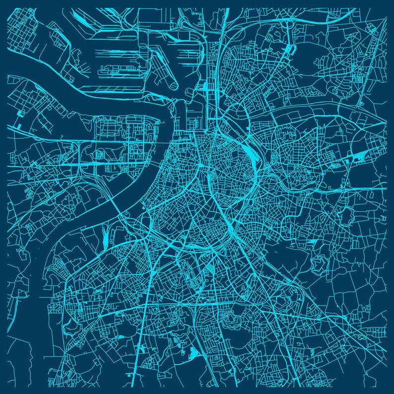 ANTWERP MAP POSTER Minimalist City Poster Urban City Grid ...