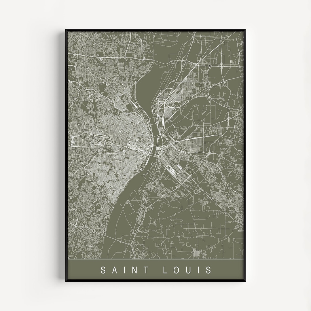 SAINT LOUIS MAP U.S.A. Map Art High Quality Giclee Print Minimalist Art ...