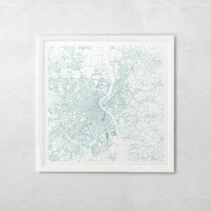 BORDEAUX STADTKARTE - Fine Art Map Poster - Bordeaux Frankreich Karte Druck Minimalistische Stadt Karte, Zeitloses Dekor, Klassische Wandkunst, Quadrate Karte