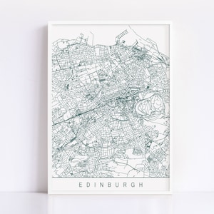 Carte d'Édimbourg - impression jet d'encre de haute qualité, impression d'art minimaliste d'Édimbourg, plan de la ville personnalisable