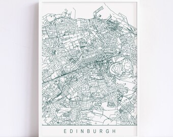 EDINBURGH MAP - High Quality Giclee Print, Minimalist Edinburgh Art Print, Customizable City Map